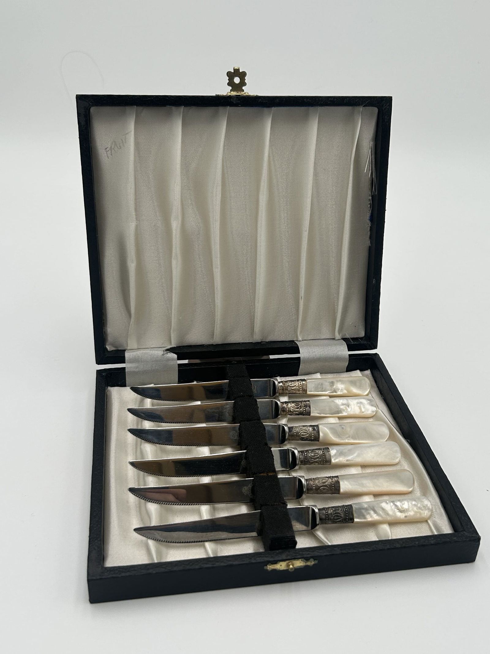Vintage Sheffield England Mother-of-Pearl Handle Stainless Steel Knife - Set #1 (1 of 4)