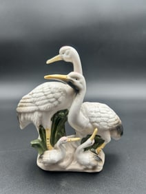 Porcelain Statuette of Four White Birds