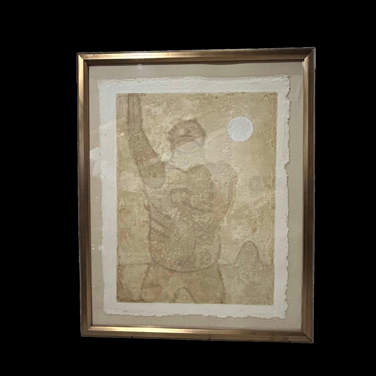 Hombre Con Coraje by Rufino Tamayo: Rufino Tamayo (1899-1991), Mexican artist. Hombre con coraje, 1982. Mixografia in colors on handmade paper. 36 x 28 inches unframed. 35 x 43 inches framed.