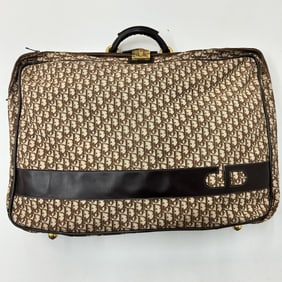 Christian Dior Trotter Canvas Trunk Brown Gold 138804