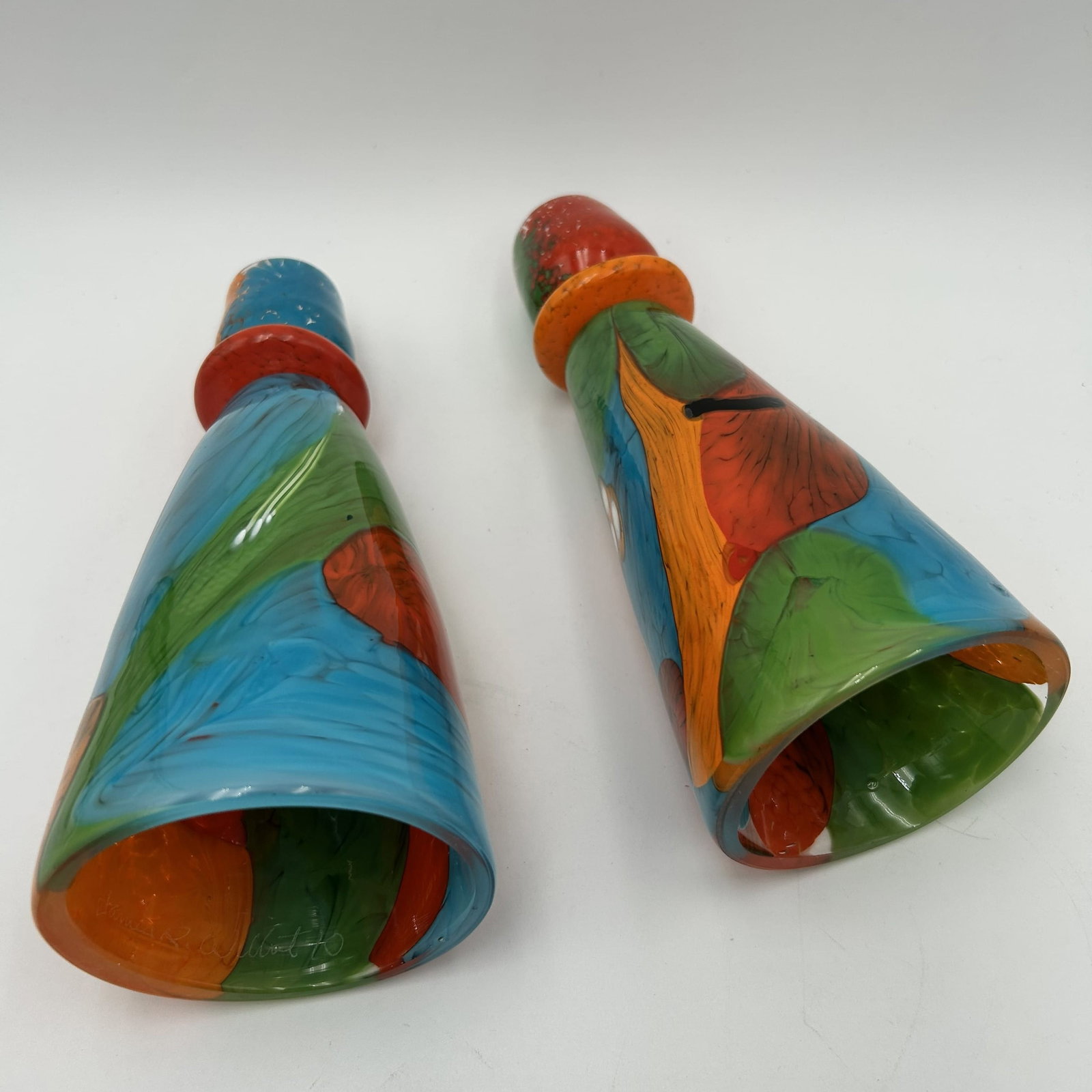 Two (2) James Wilbat Candle Holders signed - 4
