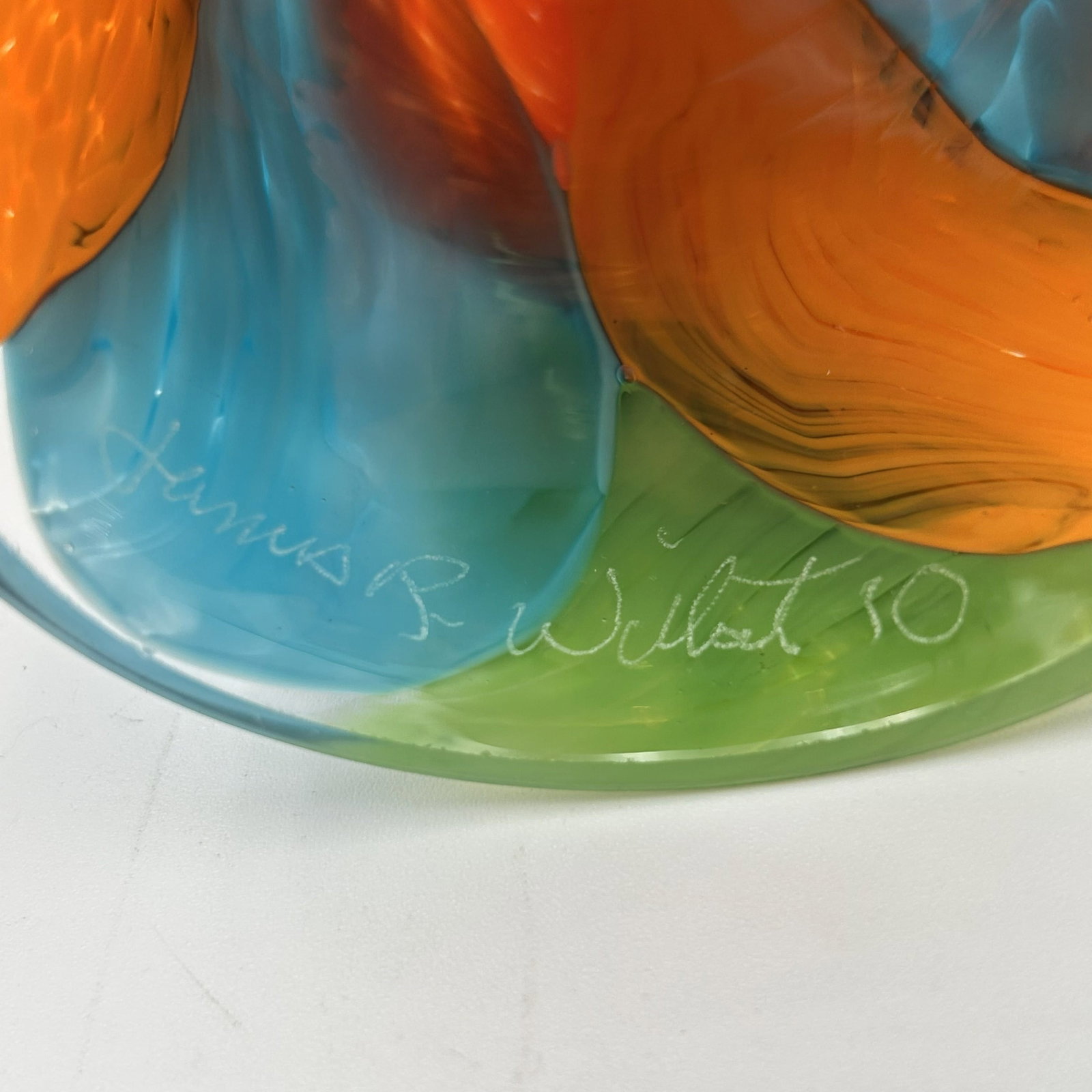 Two (2) James Wilbat Candle Holders signed - 6