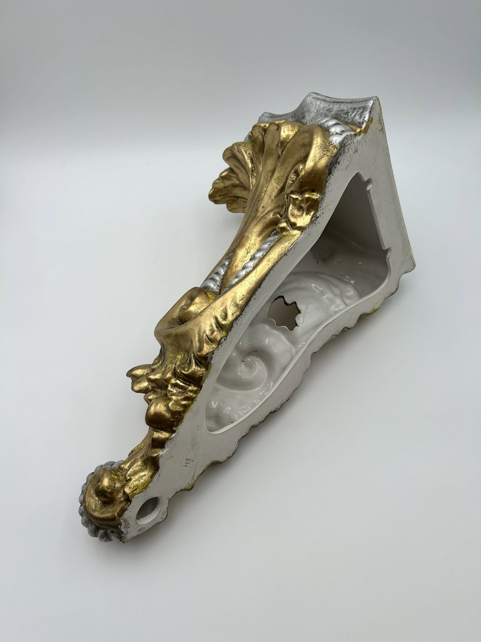 Pair of Large Gold Colored Wall Sconces Made in Italy (1 of 12)