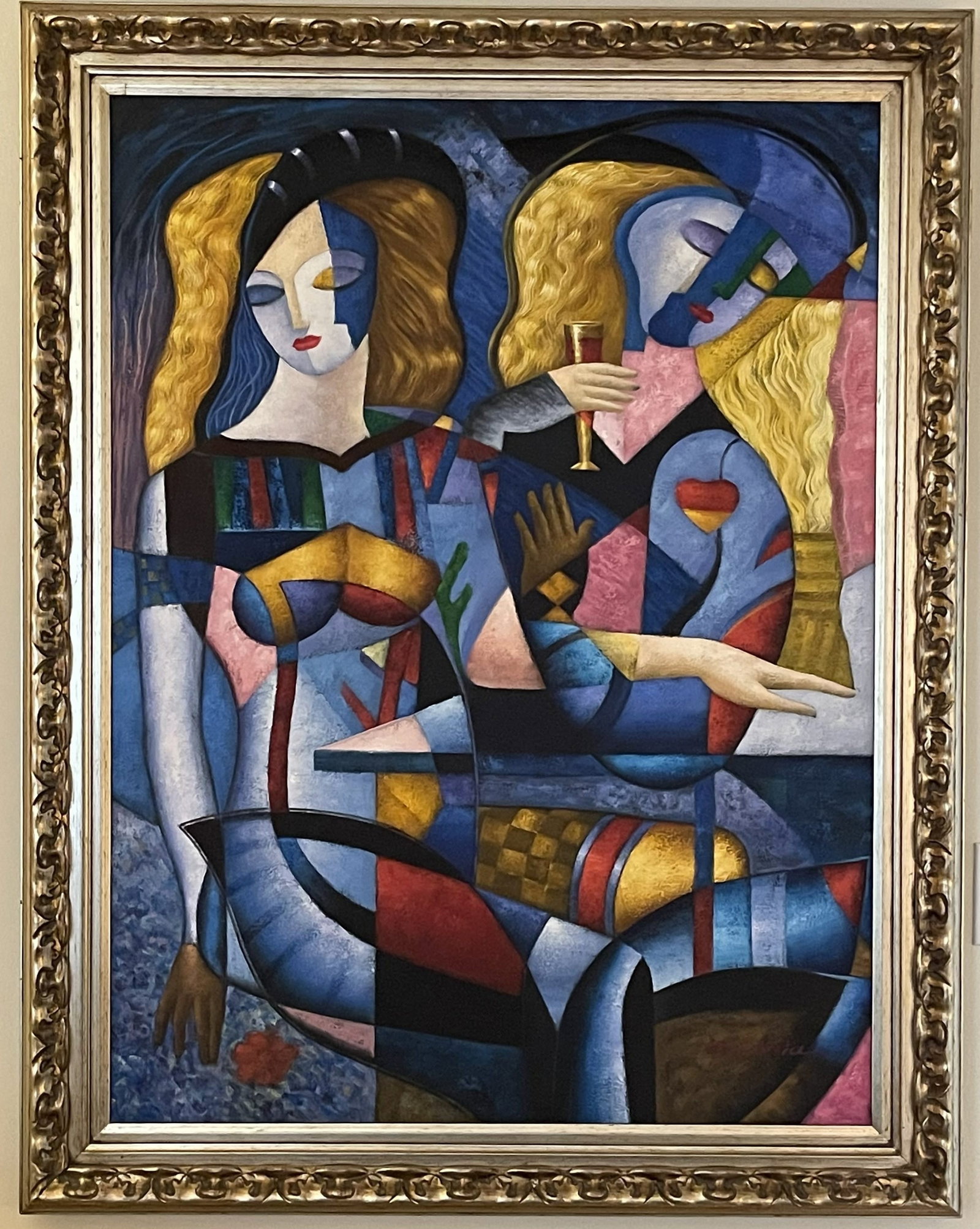 XL Cubist/Abstract Modern framed and signed (1 of 5)