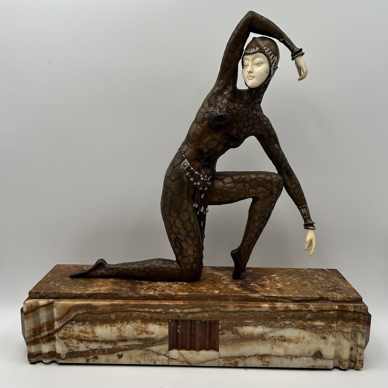 Art Deco Style Sculpture titled "Fan Dancer" after the original by Chiparus (1 of 8)