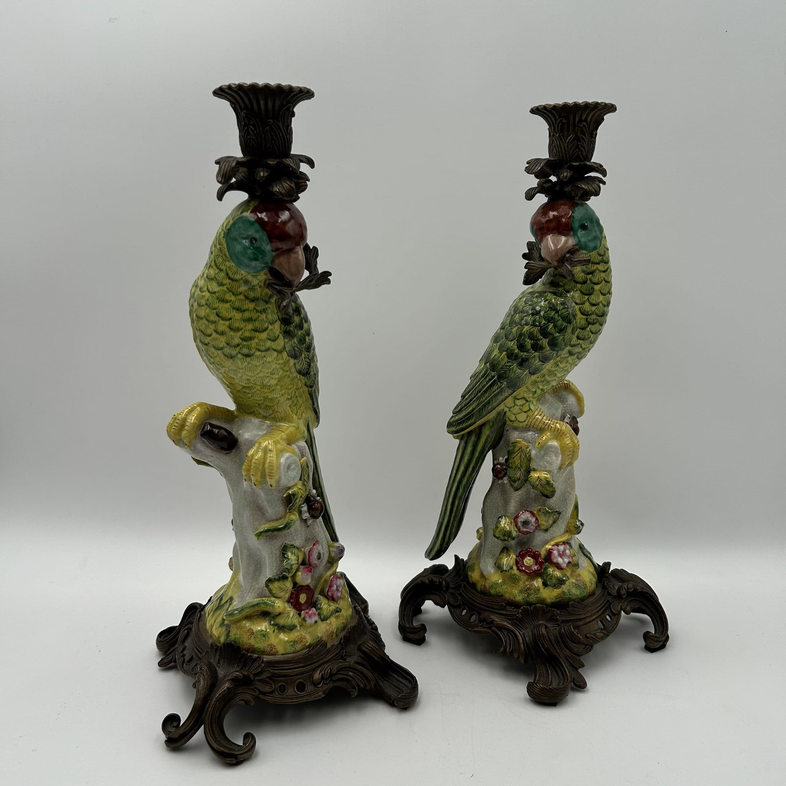 Pair (2) of 1970s Parrot Candlesticks (1 of 9)