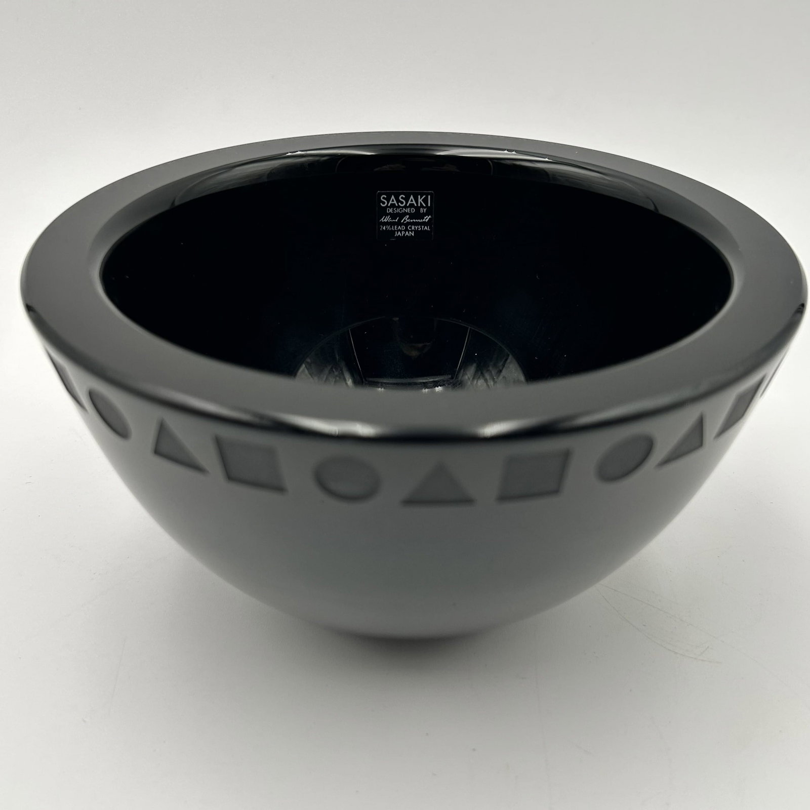 Sasaki Japan Vintage "Sengai" Black Amethyst Crystal Bowl (1 of 6)