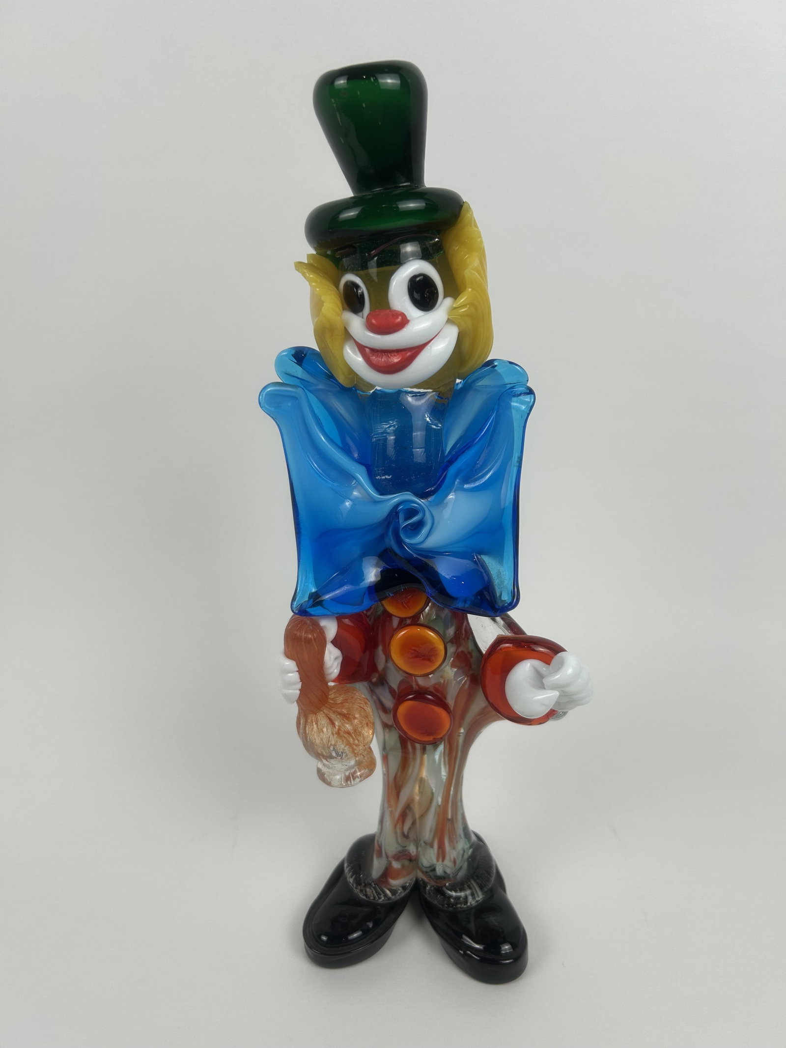 Vintage Murano Multi Color Handcrafted Art Glass Clown: Vintage Murano hand-blown art glass clown. Vibrant colors, hand blown.
