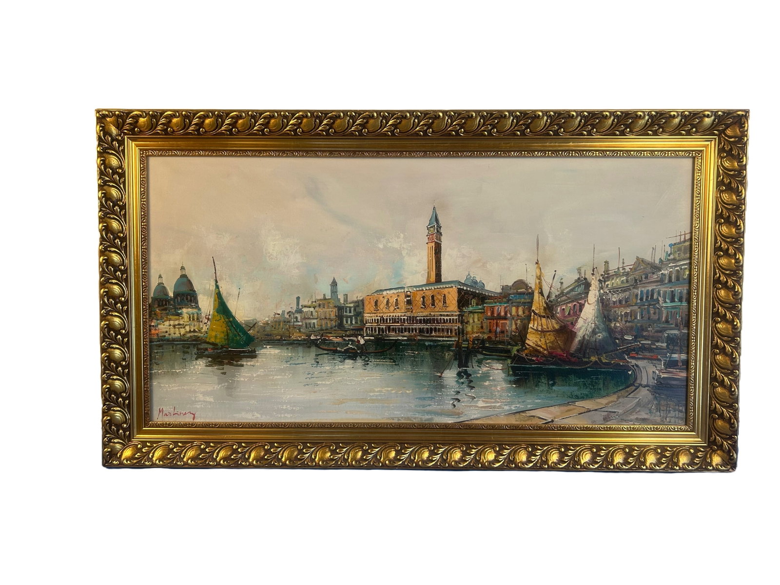 Vintage Venice Oil Painting by Martinez (1 of 2)