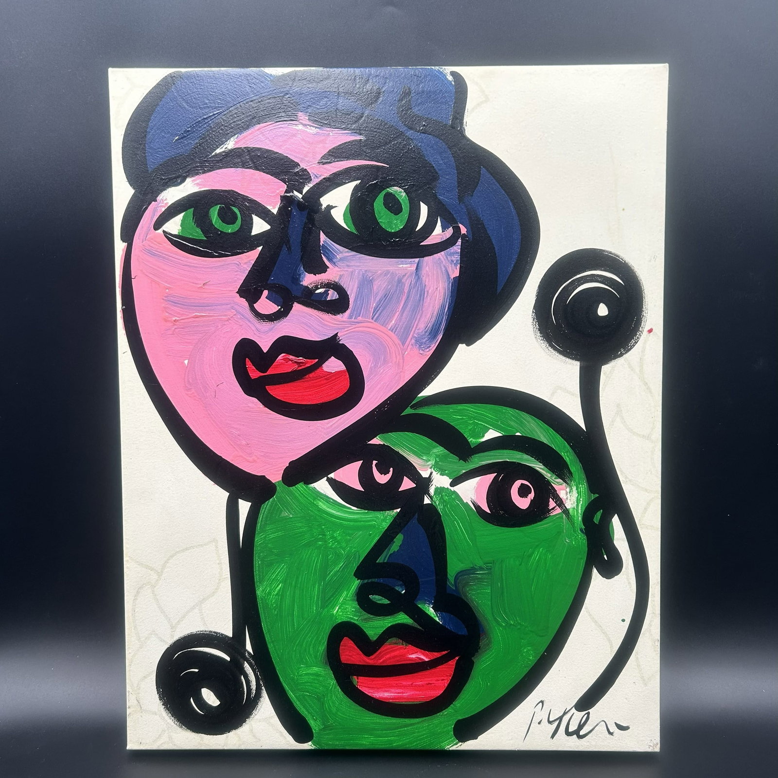 "Dual Echo?? by Peter Robert Keil: Vintage Peter Robert Keil on canvas. Peter Robert Keil (born 1942) is a contemporary painter recognized in Germany for his dynamic forms and his impressive choice of colors. Once known as "the wild ma