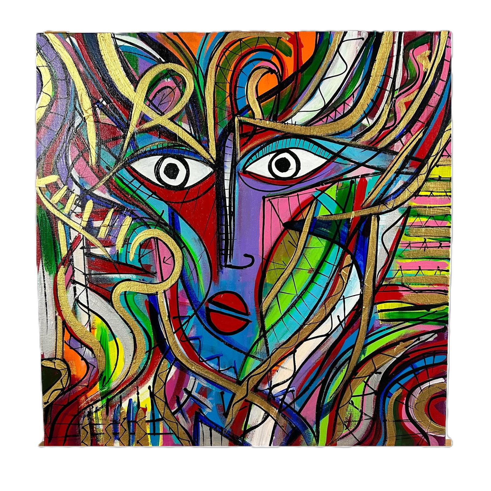 "Glory" by Anthony Gomez: This is "Glory" by Anthony Gomez. Gomez is a self-taught contemporary artist based in Miami and Central Florida. His work is characterized by a vibrant, "street-meets-fine-art" aesthetic that often fe