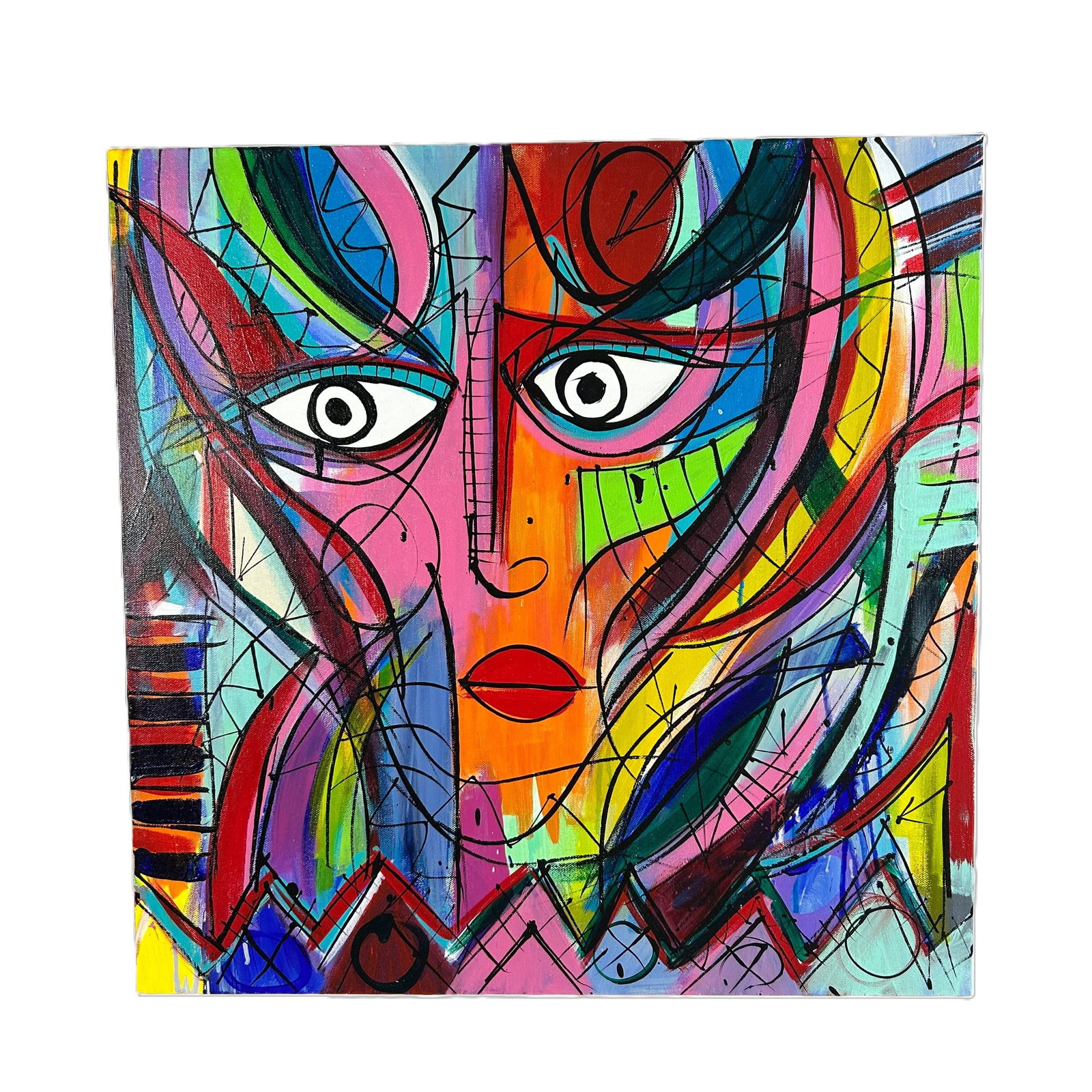 "Sundays" by Anthony Gomez: This is "Sundays" by Anthony Gomez. Gomez is a self-taught contemporary artist based in Miami and Central Florida. His work is characterized by a vibrant, "street-meets-fine-art" aesthetic that often