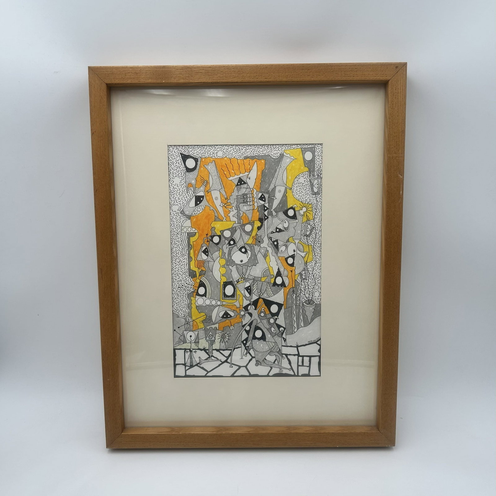 "Out of the Volcanoe" by Roberto Perinuzzi: This listing is a Pencil and Watercolor on Paper by Roberto Perinuzzi. Italian-born Perinuzzi is a self-taught artist from New York. He does brilliant work with pencil and watercolor, as featured in t