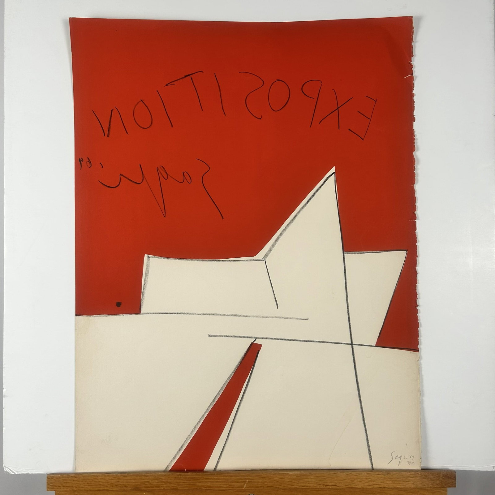 Peter Sager, lithographic poster on paper in reverse titled "Exposition" (1 of 6)