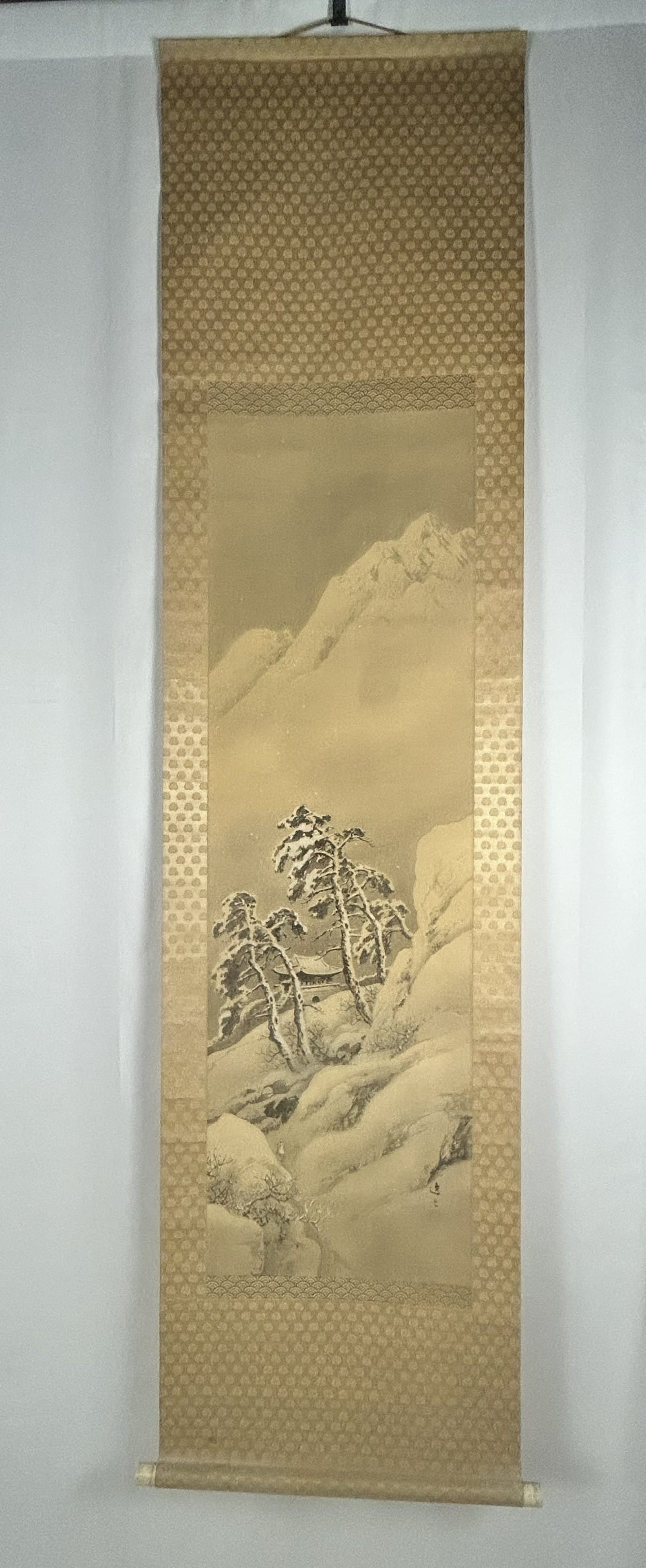 Antique Hanging Scroll "Winter Scene at Haikado", Circa 1840-1860 (1 of 9)