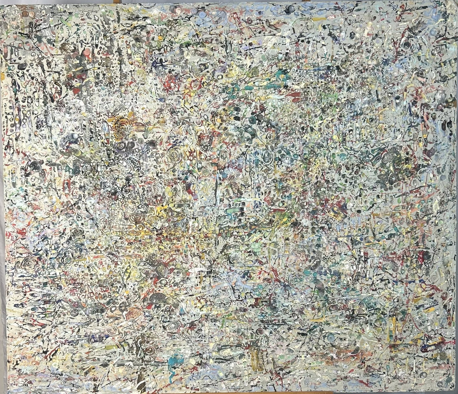 "Diep #23" by Pope Noell: This is a painting by Pope Noell, acrylic on canvas board, called "Diep #23" created in 2004. Please refer to the pictures for unique texture and distressed finish from layered technique used.