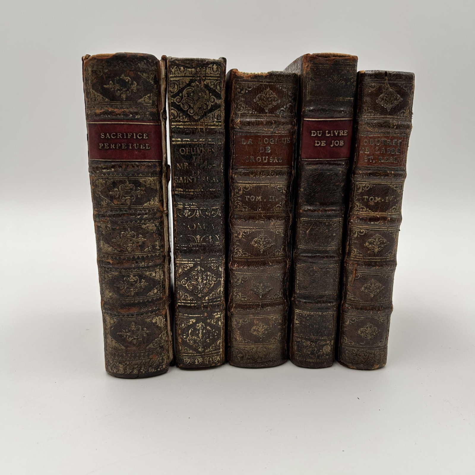 5 French Antique Books dating back to 1720 - 1734 (1 of 12)