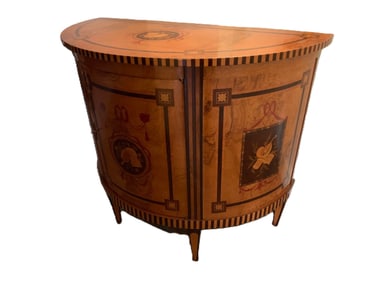 Pair of Stunning Antique Italian Demi Lune Sideboard Cupboards