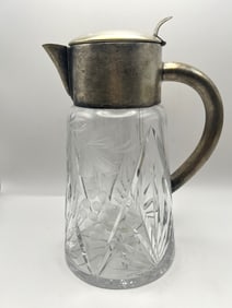 Tall Crystal Serving Pitcher w/ Ice Insertion