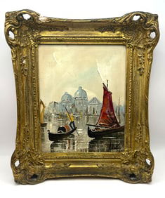 Antonio DeVity, Venice Paysage, Oil on Canvas Painting