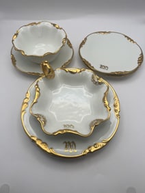 Limoges Monogramed Porcelain Set