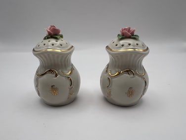 Dresden "Pink Rose" Salt & Pepper Shakers