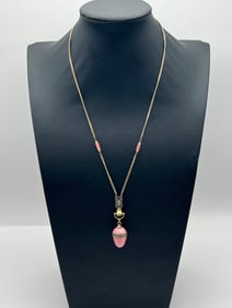 Faberge Russian Gold Egg Pendant Necklace with Diamonds
