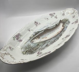 Royal Austria Porcelain Pink Salmon Fish Platter
