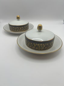 Weimar Porcelain Kobalt Butter Dish 2pcs