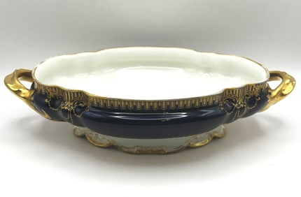 Haviland & Co. Limoges Blue Cobalt Oval Tureen