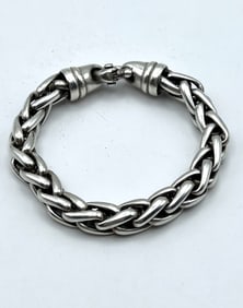 Braided Chain Silver Bracelet