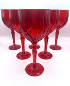 Red Crystal Wine Glasses