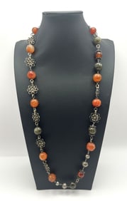 Vintage Handmade Carnelian & Silver Necklace