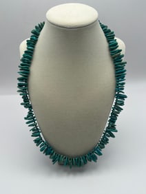 Vintage Turquoise & Black Agate Necklace