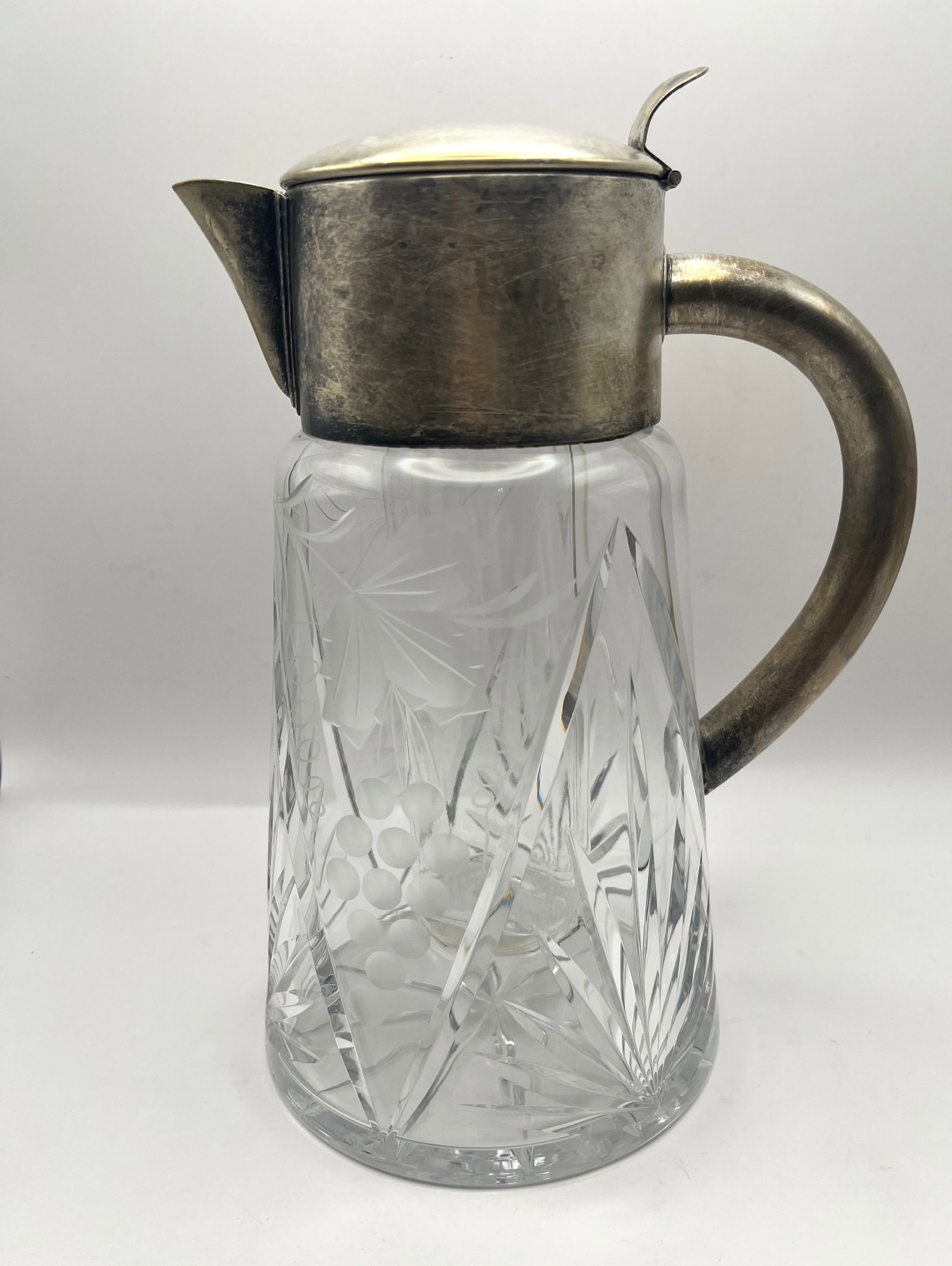 Tall Crystal Serving Pitcher w/ Ice Insertion (1 of 7)