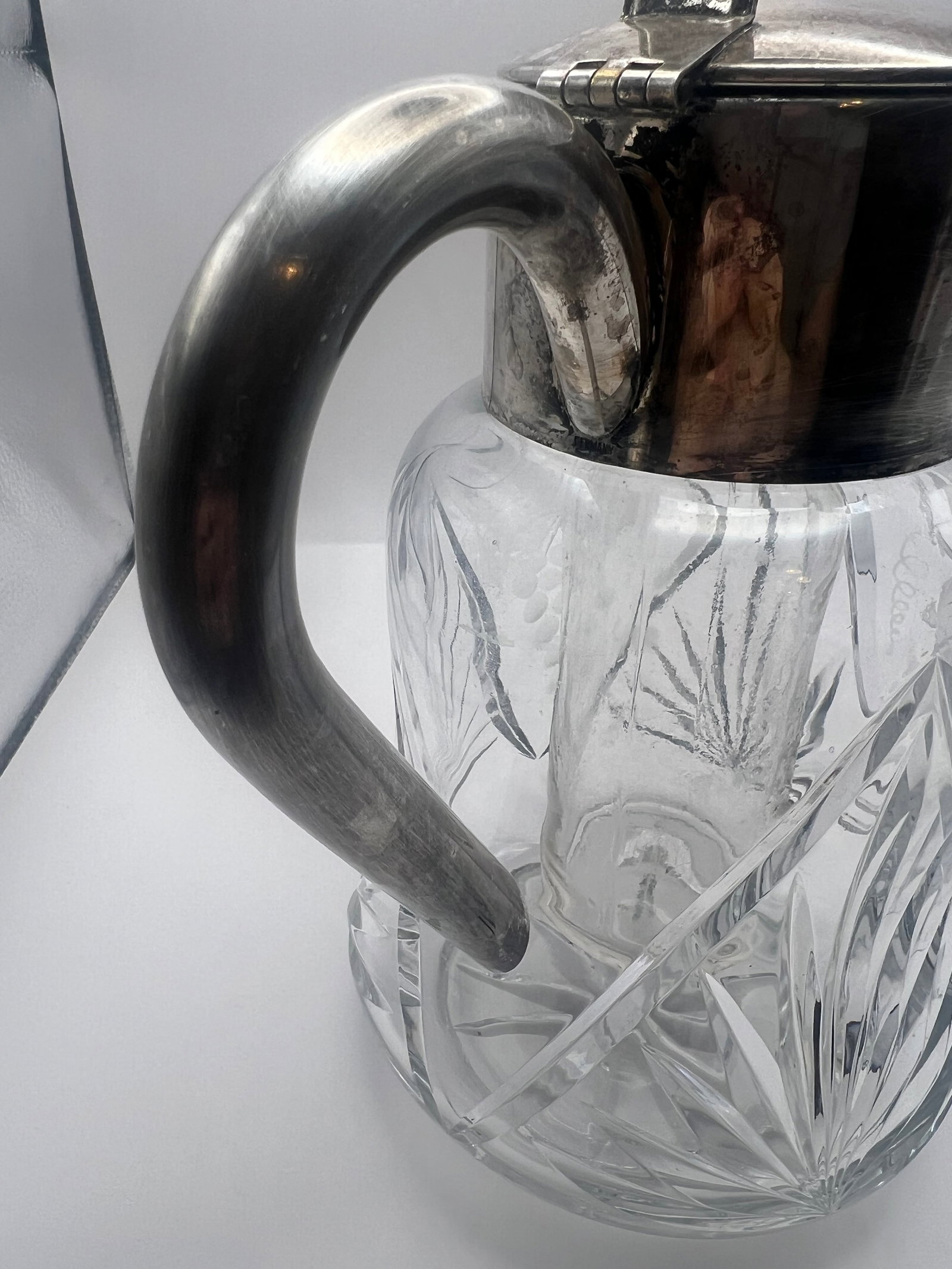 Large Crystal Serving Pitcher W/ Ice Insert - 3