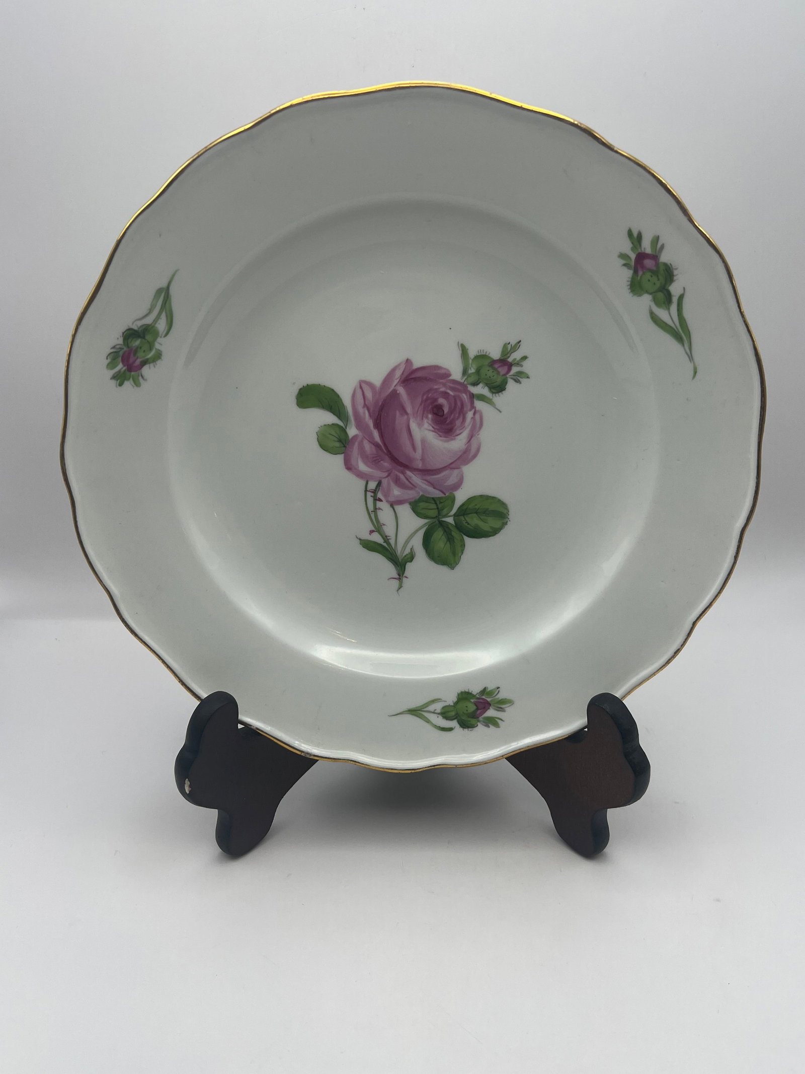 Meissen Porcelain "Pink Rose" Decorative Plate (1 of 4)