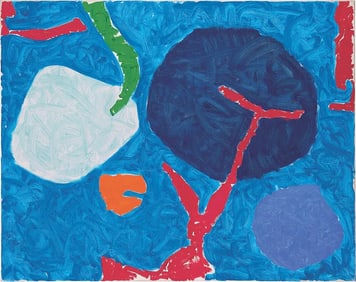 Patrick Heron "Four Blues with Pink"