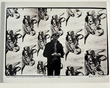 FRED MCDARRAH Andy Warhol with his Cow Wallpaper, Castelli Gallery Photo print