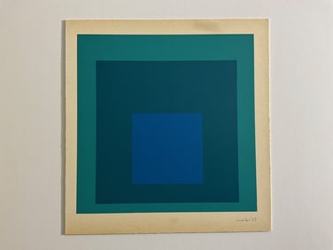 Josef Albers 1960's silkscreen pencil signed