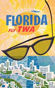 David Klein "Fly TWA, Florida" Travel Poster