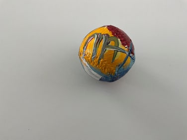 PETER MAX ACRYLIC PAINTED BASEBALL