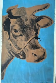 Andy Warhol Blue Cow Signed
