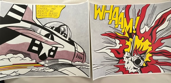 Roy Lichtenstein, Whaam!, lithograph diptych, signed