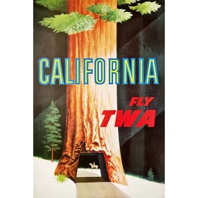 Fly TWA California, David Klein Travel Poster