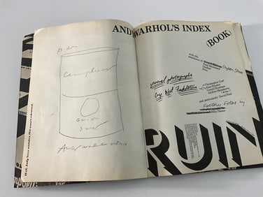 Andy Warhol Index Book First Edition 1967 with Drawing signed