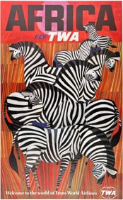 Fly TWA Africa, David Klein Travel Poster