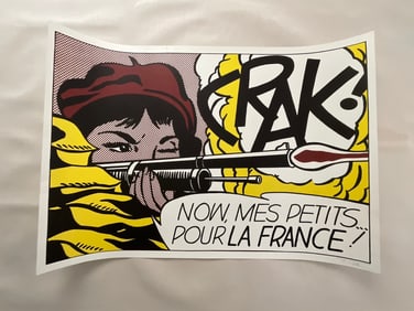 Roy Lichtenstein "Crak!" Lithograph pencil signed