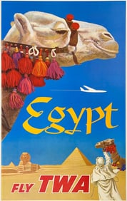 Fly TWA Egypt, David Klein Travel Poster