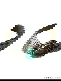Old Pawn Navajo Malachite Sterling Silver and 14k Gold Cuff by artist Troy Laner: Category: BraceletsType: CuffStones: MalachiteMetal Purity: 925 Sterling Silver, 14k GoldHandmade: YesBrand: Nizhoni TradersHere is a fabulous old pawn sterling cuff boasting a classic piece of Malach